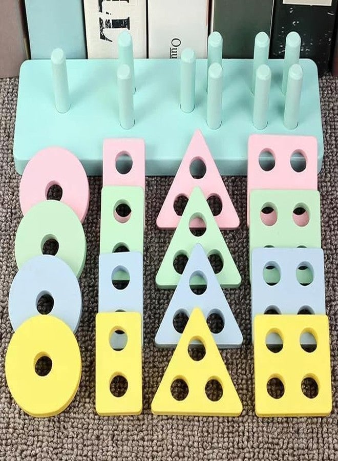 Bletilla Wooden Shapes Geometric Board Block Sorting Stacking Montessori (Education Toys) - Image 5